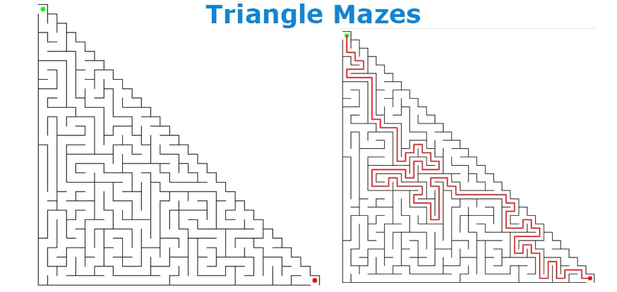 Triangle maze creator templates for diverse puzzle collections
